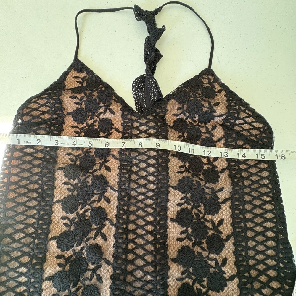 NWT Revolve NBD Acadia Dress in black and nude floral lace over halter dress S - Picture 14 of 16